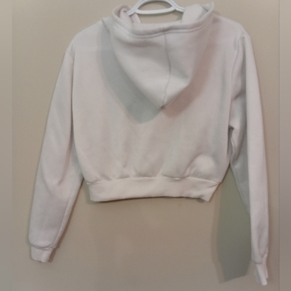 Cropped White Zip-Up Hoodie - Picture 2 of 4